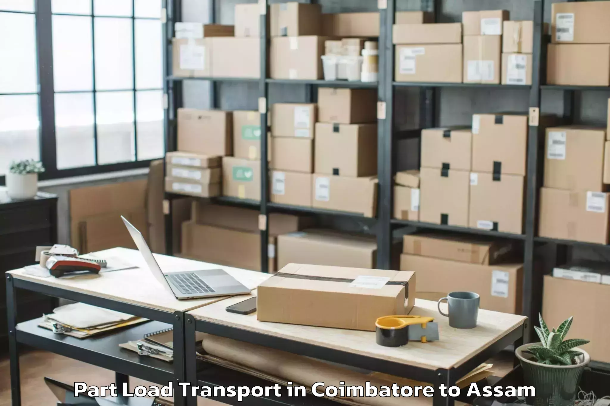 Get Coimbatore to Sualkuchi Part Load Transport